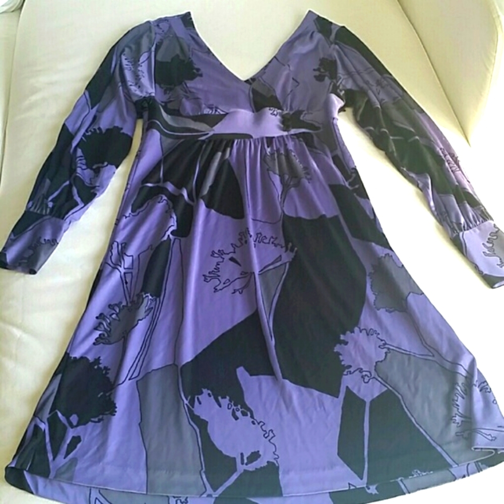 Beautiful designer floral purple n black dress